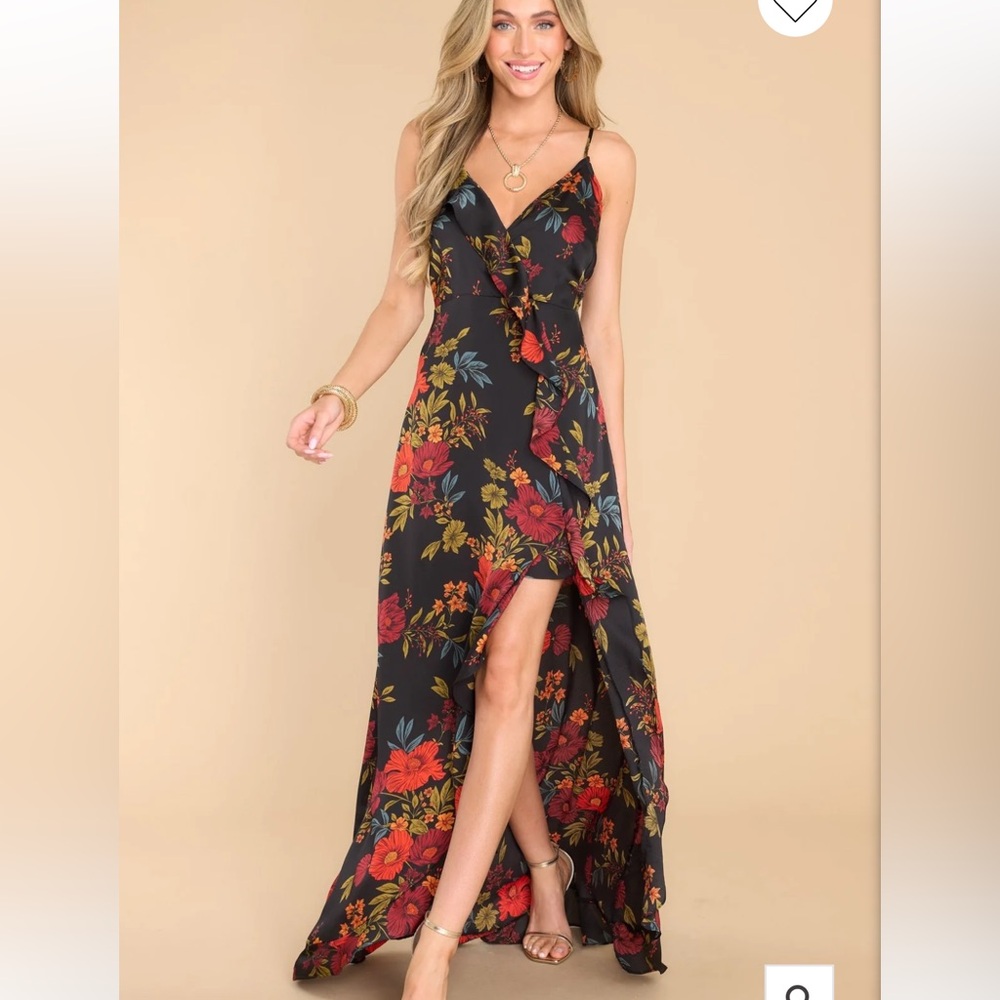 Sweet lemons black floral maxi dress